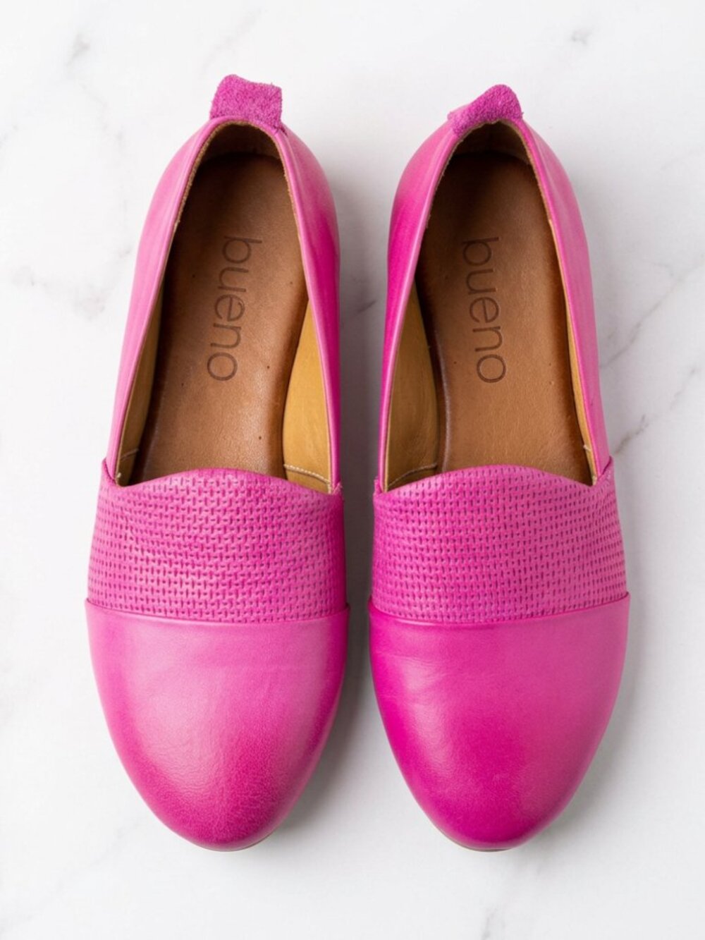 Bueno Katy Leather Pink Summer Flat Shoes Size 36